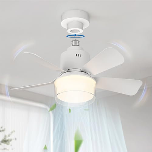 Starnearby Deckenventilator mit Beleuchtung Fernbedienung und APP Doppellagiger Lampenschirm 72W LED Lampe mit Ventilator 45cm Dimmbare Deckenventilator mit Licht Ventilator Lampe Decke (Weiß)