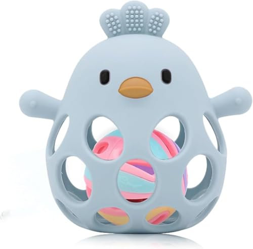 JoyJoyful Jouet Bebe 6 Mois, Jouet Hochet Dentition Bebe 1 an, Jeux d’Eveil Balle Sensorielle 0-6 Mois, Cadeau Naissance Fille et Garçon, Cadeau Enfant 0 3 6 9 12 Mois (Bleu)