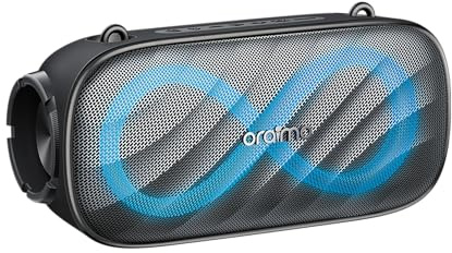 Oraimo 80W Large Portable Bluetooth Speaker, 24H Playtime Wireless Speakers with Light Effect, Heavy Bass, Built-in Mic, Support TF Card, AUX-in, Loud Powerful Speaker for Party,Home,Outdoor