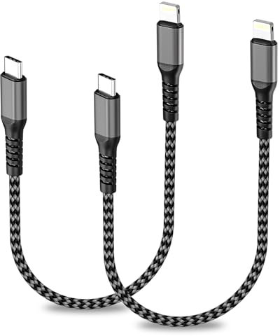 USB C to Lightning Cable 0.3M 2Pack iPhone Charger Cable [MFi Certified], USB C Charger Cable Fast Charging Type C to Lightning Cable iPhone Lead Wire for Apple 14/13/12/11/X/8/7/SE, iPad, AirPods