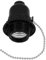 SHINEOFI Douille De Lampe À Tirette En Bakélite Avec Chaîne De Traction Douille D'Ampoule Avec Chaîne De Traction Douille De Lampe À Tirette Douille E27 En Abs Noir