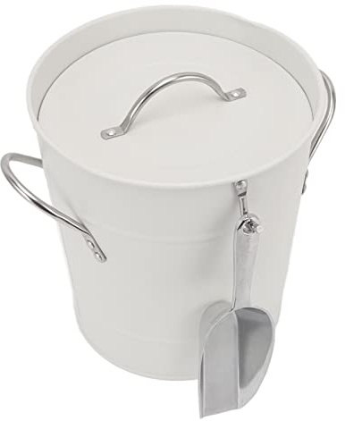 RIZGHWOY Ice Bucket Round Ice Bucket Applicable to Many Situations Handle Design Longer Time for Bars Restaurants Parties (White)