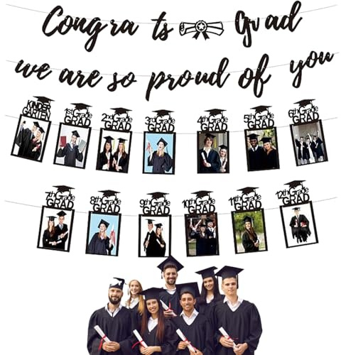 Fotobanner - K-12th Grade Foto Banner | Congrats Grade Party Dekoration für High School Grundschule Geburtstag Kindergarten