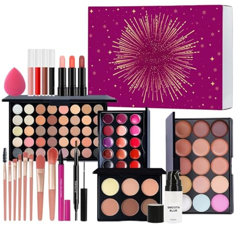 Set Di Trucco - Bellezza Palette di Ombretti Rossetto Pennello,Kit Completo Con Palette Di Ombretti Per Gli Occhi | per Donne Ragazze Adolescenti Principianti Natale Moglie Festa della Mamma