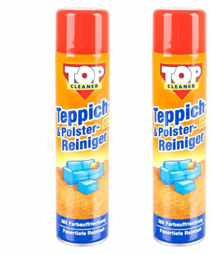 Teppichreiniger Aktivschaum 2x600 ml Polsterreiniger Fleckenentferner Kraft | BURI, Farbauffrischung, tiefenwirksame Reinigung, Carpet Cleaner, Sofa, Autositze, Textilien, kraftvolle Schaumformel