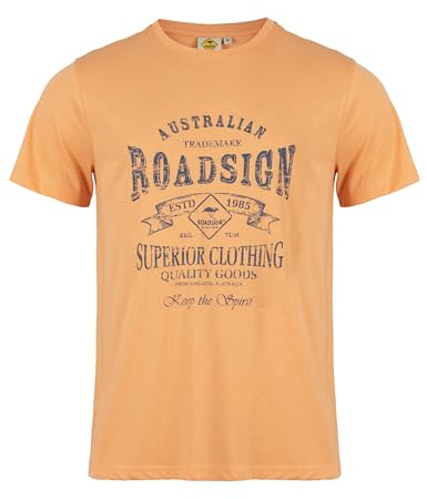 ROADSIGN australia Herren T-Shirt mit Frontprint im Australian Style, Rundhals, aus Reiner Baumwolle