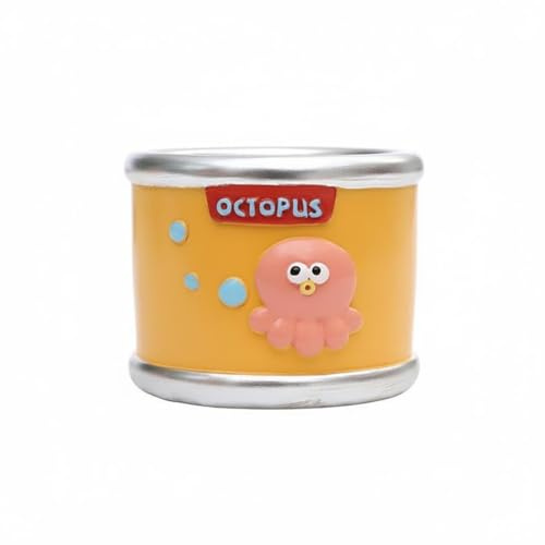 Qianly Maceta de Lata Creativo Maceta de ción Marina Acabado Mate Set Mini Macetas para Regalo, Octopus