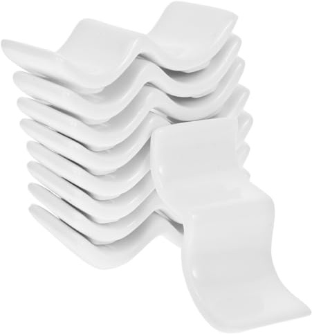 GANAZONO Poggia Pezzi Bacchette in Ceramica Bianca 10 per Tavola | Porta Bacchette, Supporto per Cucchiai e Bacchette, per Casa e Festa