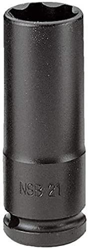 FACOM 1/2 Inch Impact Socket Spanner Hexagonal Long, SW 32 mm Convex Profile, Pack of 1, NSB.32