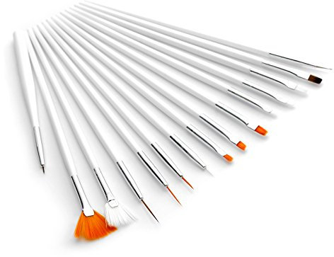 15tlg. Pinsel-Set für Gelnägel/Acrylnägel Nagelmodellage Nail Art Pinsel Acryl UV Gel Nagel Design