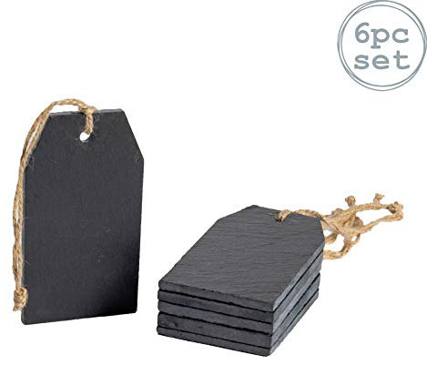 Nicola Spring Hänge-Schilder aus Schiefer - 6er Set
