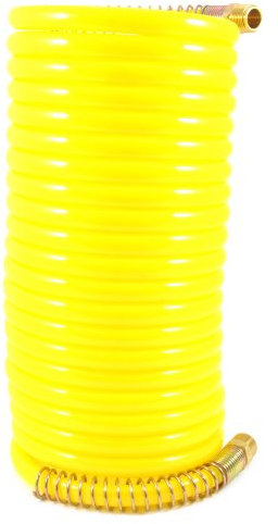Forney 75425 Recoil Luftschlauch, gelb Nylon mit 3/8 NPT-Verschraubungen, 1 Drehgelenk Ende, 3/8-inch-by-25-feet, 300 PSI