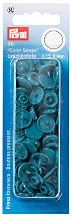 Prym 393127 Nähfrei Druckknopf Color Snaps rund 12,4 mm dunkeltürkis, Kunststoff, 12.4 mm cm
