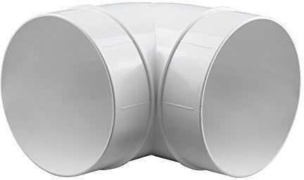 Bogen 90° Lüftungsrohr ABS Rundrohr Ø 125 Abluft-Rohr 125 mm, PVC