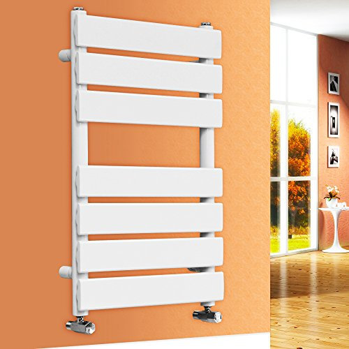 NRG 650x400 Flat Panel Heated Towel Rail Bathroom Rad Radiator Gloss White