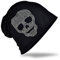 Miobo Slouch Beanie Mütze, Long, Totenkopf Motiv, Herren Damen,StrassTK-Schwarz