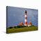 Premium Textil-Leinwand 45 x 30 cm Quer-Format Westerhever Leuchtturm | Wandbild, HD-Bild auf Keilrahmen, Fertigbild auf hochwertigem Vlies, Leinwanddruck von Angela Dölling