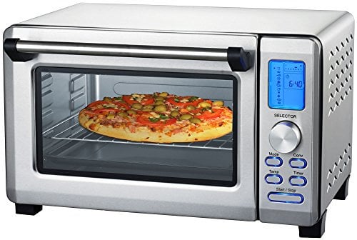 Syntrox Germany 23 Liter Digitaler Edelstahl Mini Stand Backofen mit Umluft und Drehspieß Miniofen Minibackofen Pizzaofen