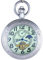 OGLE Wasserdichtes Lechtendes Vergrößerungsglas Mond Sonne Kette Fob Selbstaufziehende Automtaische Mechanische Taschenuhr (Silberleuchtend)