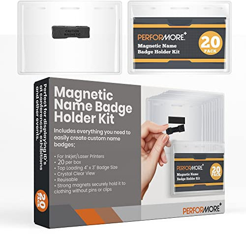 officewerks magnetisch Name Badge Holder Kit, 20 Pack, 10,2 x 7,6 cm transparent Top Loading, für-ID, Conventions, Aussteller, und Events