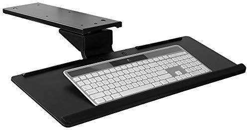Mount-It! Under Desk Keyboard Tray and Mouse Platform, Ergonomic Computer Keyboard Drawer with Gel Wrist Pad, 43 cm (17 inches) Space Saving Track, Black (MI-7138)