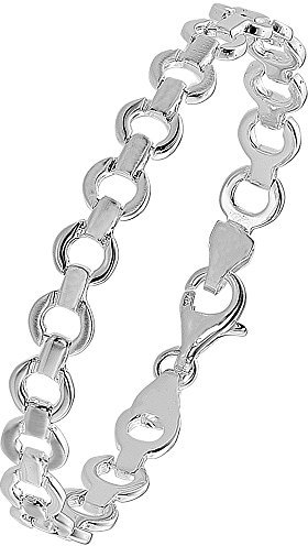 Vinani Glieder Armband massiv mattiert glänzend 19 cm Sterling Silber 925 Italien 2AOB