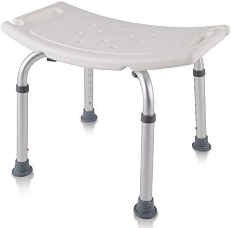 AUFUN Duschhocker Duschstuhl 38-53cm Höhenverstellbar Duschhocker Anti-Rutsch Badsitz Duschhilfe Duschsitz aus Alu und Kunststoff für Alter, Schwangere