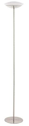 EGLO connect LED Stehlampe Frattina-C, 1 flammige Stehleuchte aus Stahl und Kunststoff in Nickel-Matt, Weiß, Farbtemperaturwechsel (warm, neutral, kalt), RGB, dimmbar, Lampe mit Tritt-Schalter