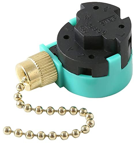 Hunter Zing Ear ZE-268S6 - Ventilador de techo (3 velocidades, 4 cables, con cadena de sujeción, control de velocidad de repuesto para ventiladores de techo, lámparas de pared (cadena de latón)