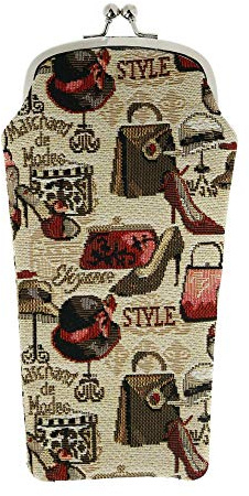 CTM Women's Boutique Print Tapestry Glasses Case, Boutique