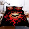 Morbuy Bettbezug Bettwäsche Set Dunkle Serie, Weiche Mikrofaser 3D Gothic Horror Schädel Drucken Bettwäsche Set mit Reißverschluss Bettbezug und Kissenbezüge (135x200cm-2pcs,Böser Schädel)