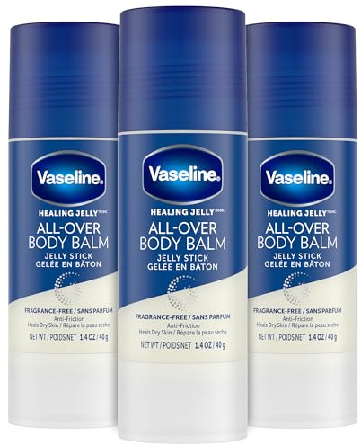 Vaseline All-Over Body Balm Stick 3-Pack, Fragrance-Free Lotion, 1.4 Oz Ea