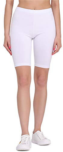 Bellivalini Kurze Leggings Damen aus Viskose Bequeme und atmungsaktiv Leggings Kurz für Sommer BLV50-149 (Weiß, 3XL)