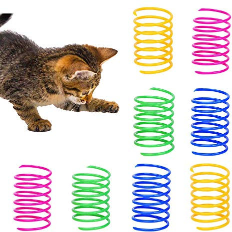 GLOBALDREAM Katzenfeder, 72 Stück Cat Spring Spielzeug Bunte Spirale Katzen Spielzeug Kunststoff Spiralfedern für Katze Kätzchen Haustiere Neuheit Geschenk