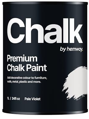 Hemway - Premium Chalk Paint - Pale Violet 1 L | Chalky Matt Shabby Chic Finish for Interior Furniture & Walls | Quick Dry & 1 Coat