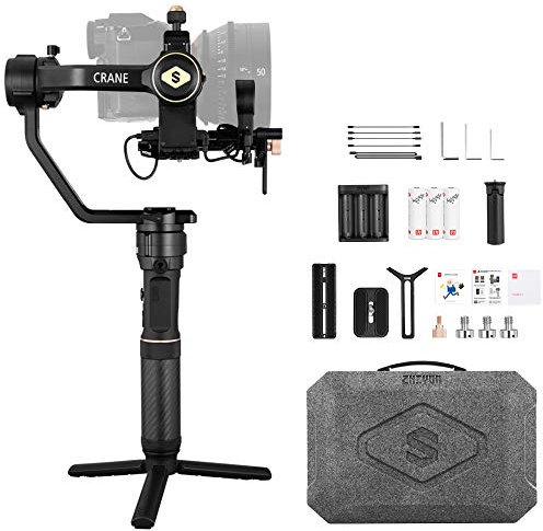 Zhiyun Crane 2S Estabilizador de cardán de mano, 3 ejes estabilizadores de video profesionales compatibles con cámaras DSLR BMPCC Crane2S