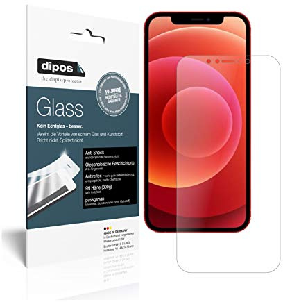 dipos Displayschutzfolie 9H matt für Apple iPhone 12 | Antireflex, entspiegelnd, bricht und splittert nicht, kein Echtglas, Anti-Shock, kratzfest, blasenfrei, selbstklebend