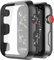 Yolin Confezione da 2 custodie protettive rigide con protezione dello schermo in vetro temperato compatibile Apple Watch Series 3 42 mm, cover ultra sottile per iwatch 42 mm (2 nero)