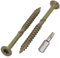 (Pack of 100 pcs) Green Anti-corrosion Finish 3.5 x 45 mm Timber Decking Screws, Wood Screws, Torx Head, Type 17, Countersunk Head, Exterior Screw (100, 3.5 x 45 mm)