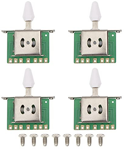 Yootones 5-Wege-Tonabnehmer für E-Gitarre, Wechselschalter, kompatibel mit Stratocaster, Tele-E-Gitarre, 5-Wege-Weiß, 4 Stück