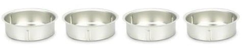 NaDeco Teelichthalter in Silber/Metall, Größe wählbar Ø zwischen 40 und 70mm Teelichttüllen Teelicht-Tülle für Standard-Teelichter Kerzentülle Kerzentopf Kerzenhalter, Größe:Ø 60 mm | 50 Stück