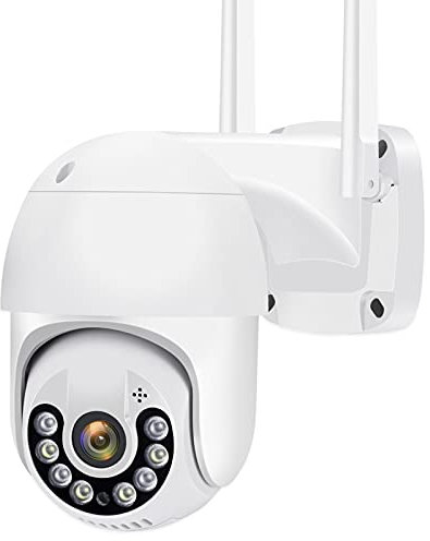 Telecamera di sicurezza per esterni, telecamera IP PTZ 1080P WiFi Rilevamento umano Telecamere di sorveglianza con zoom digitale 5X, impermeabile IP66,1080p no card