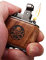Sandelholz Retro Feuerzeug Kerosin Press Windproof Feuerzeug Nostalgische Vintage Persönlichkeit Weiche Flamme Kipphebel Benzin Ölzündung für Männer,Brown