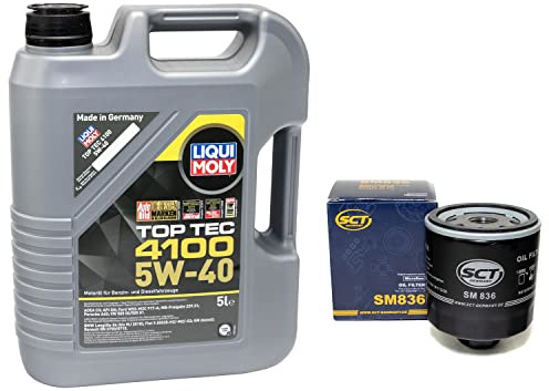 Motoröl Set Top Tec 4100 5W-40 5 Liter + Ölfilter SM836