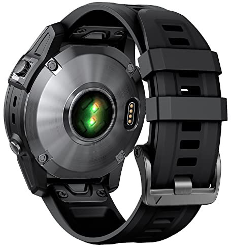 ANBEST Armband für Garmin Fenix 7 Pro/6 Pro/EPIX 2 Armband, 22mm Quick Fit Ersatzarmband für Fenix 6/5/EPIX Pro 47mm/Forerunner 955/965/945/935/Approach S62/Descent G1 Armbänder, Schwarz