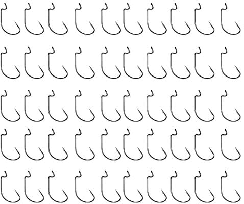 50 Pcs Fish Hooks, 5.3cm Bent Circle Barbed Fishing Hooks, Nickel Plated High Carbon Steel, Fishing Accessories
