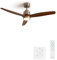 CREATE / WINDSTYLANCE/Ventilateur de plafond avec lumière, contrôleur murale et télécommande, niquel pales bois foncé / 40W, silencieux, Ø132 cm, 6 vitesses, programmable moteur