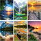 Generic 6 Stück Malen nach Zahlen für Erwachsene und Kinder Anfänger, Realistisches Landschaft Ölgemälde Leinwand für Home Décor, Ohne Rahmen (12X16in)(30X40cm), Unisex, Acryl, Nicht zusammenklappbar