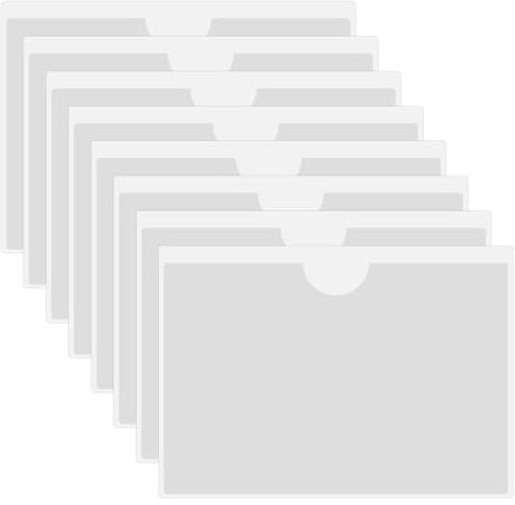 HLIWS Selbstklebetasche,8 Stück Horizontaler A5 Transparent Kartenhülle,Etikettenhalter Selbstklebend,zum Schutz Ihrer Karten oder Fotos(Innere Größe:21*14.8cm)