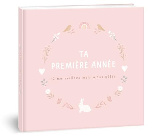 Livre naissance bébé mintkind® Ma première année fleur | Livre de naissance personnalisé | Cadeau nouveau-né pour fille et garçon | Journal de naissance à partir de 0 mois | Album de naissance